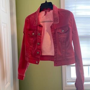 Red jean jacket